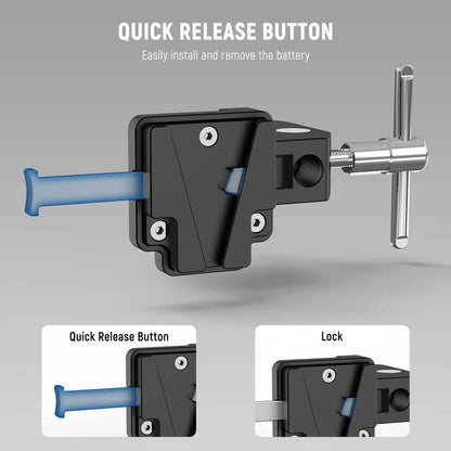 NEEWER Mini V-Mount Battery Plate with Super Crab Clamp