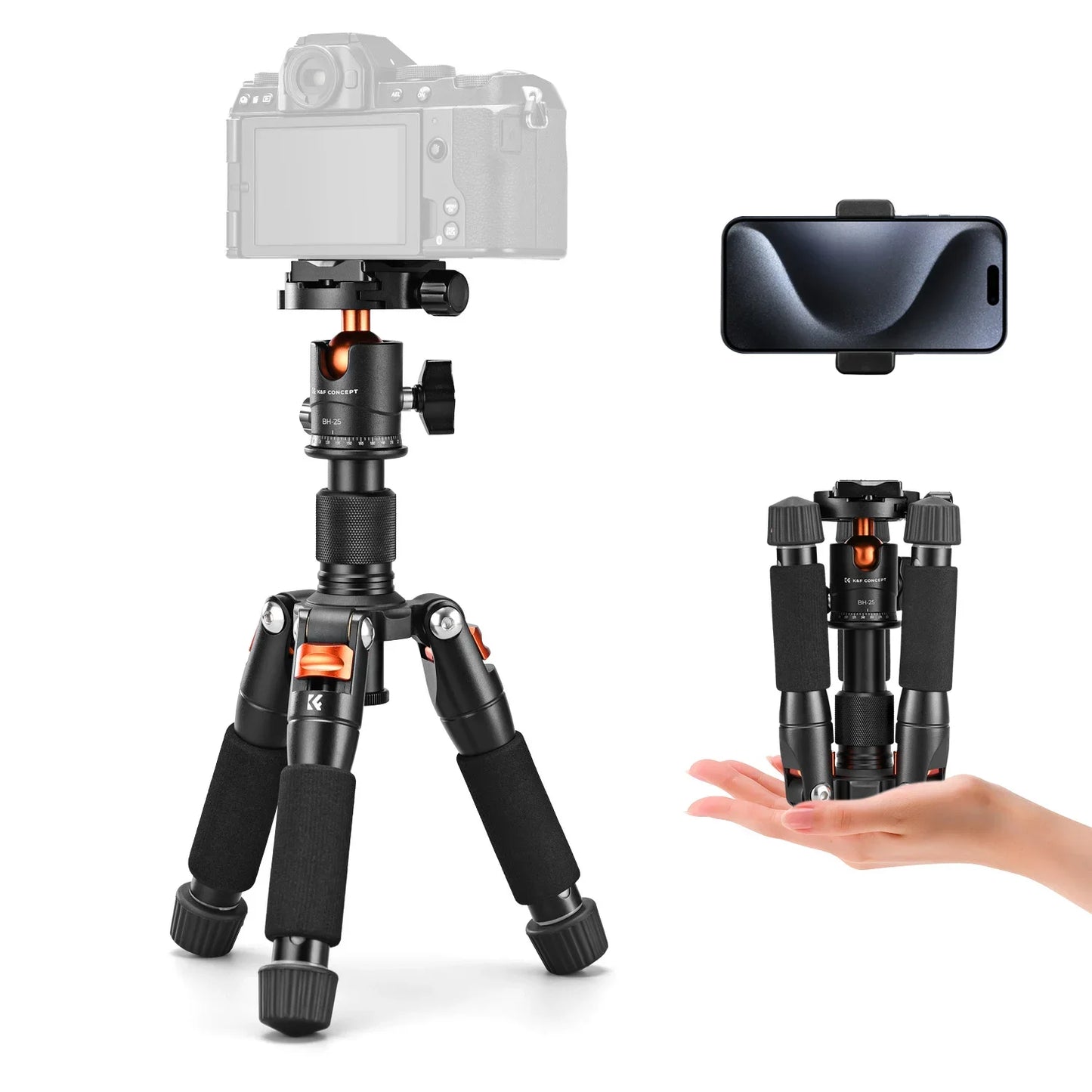 K&F 52cm Desktop Mini Tripod with Ball Head