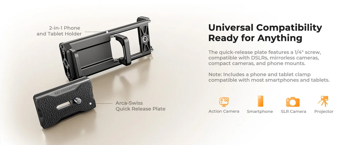 K&F A305A1 63 Inch Aluminium Tripod with Arca-Compatible Ball Head