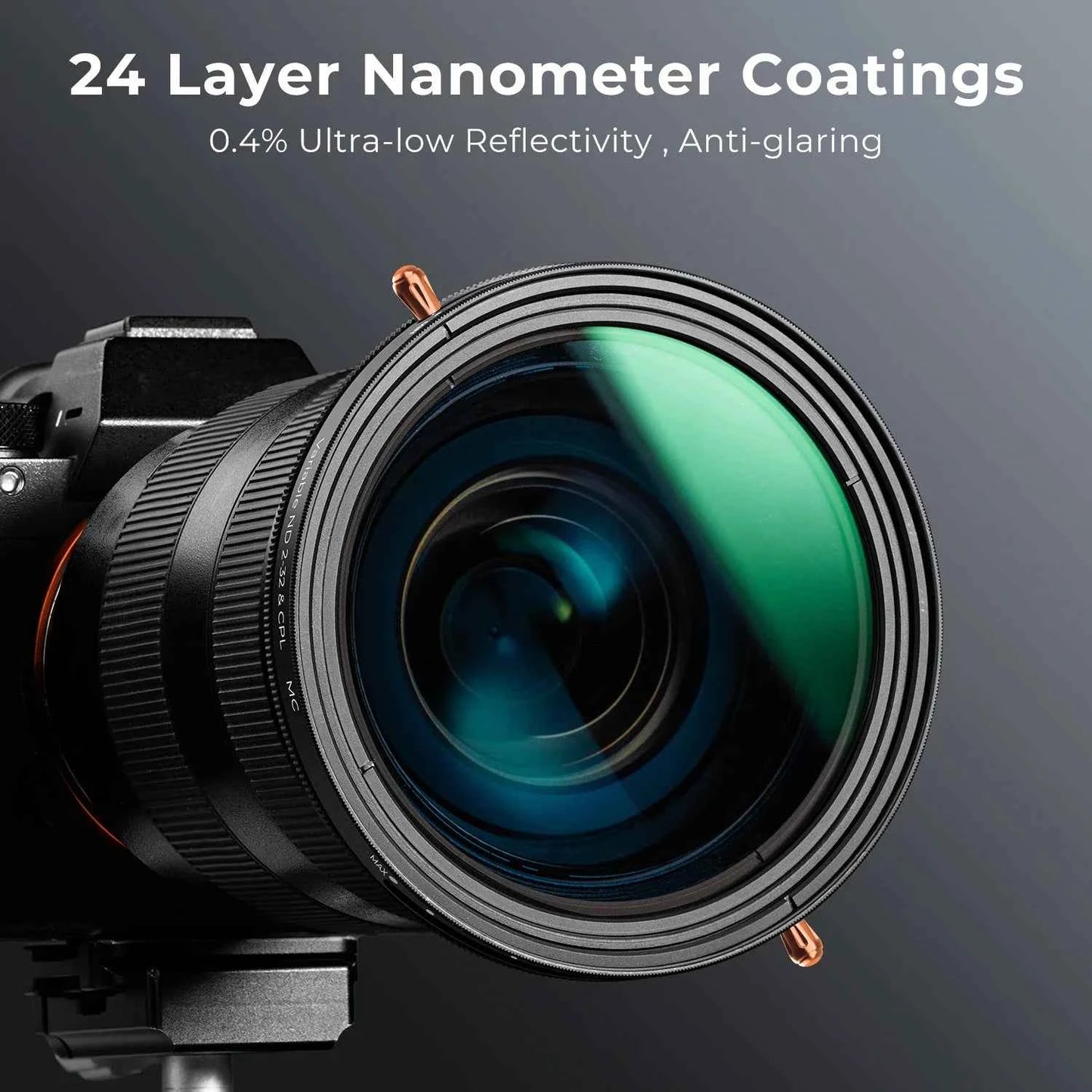 K&F CONCEPT ND & CPL 2 in 1 Lens Filter ND2-ND32 (1-5 Stop) Variable Neutral Density and Polarizer for Camera Lens Nano-D Series