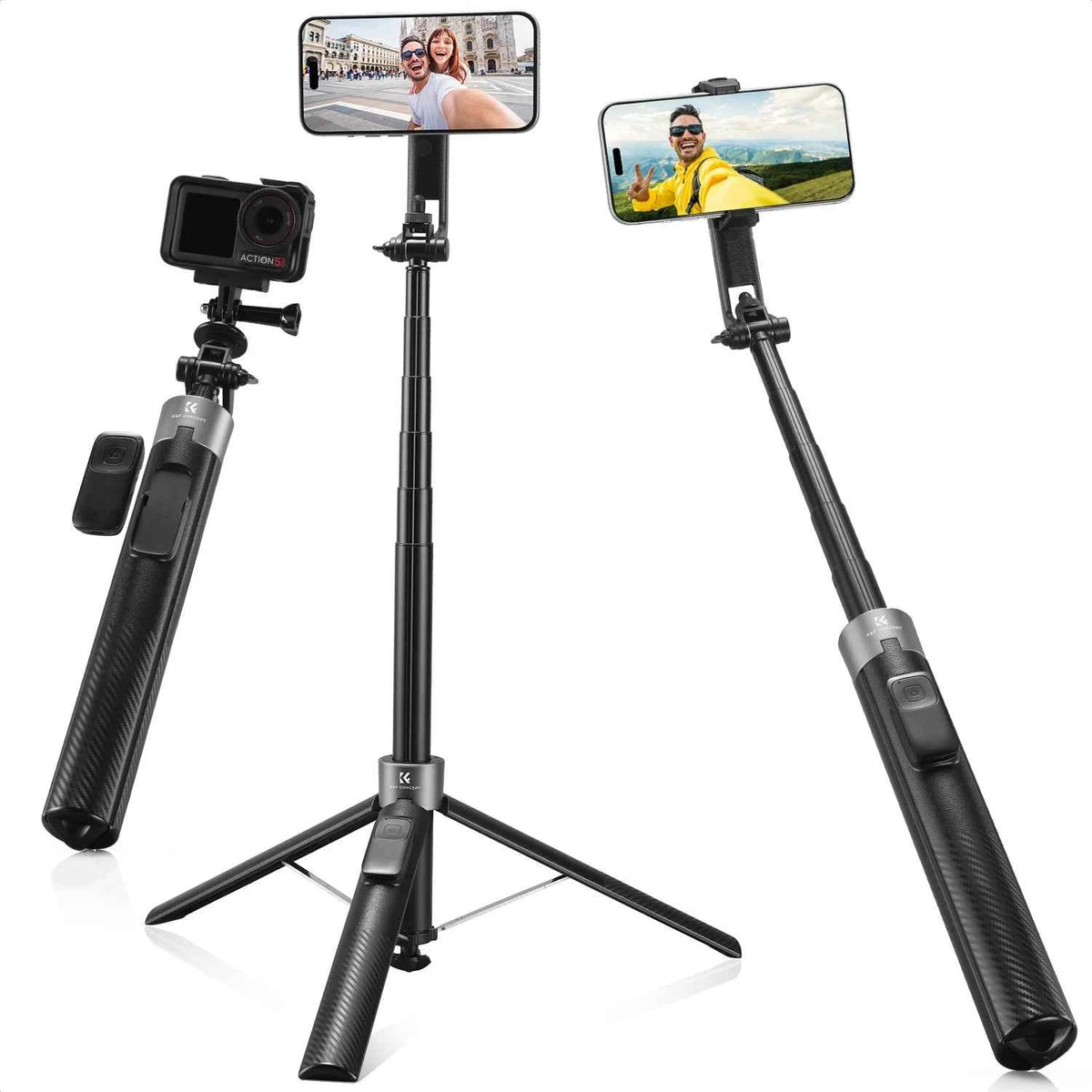 K&F Popod 72 Inch Magnetic Phone Selfie Stick Tripod