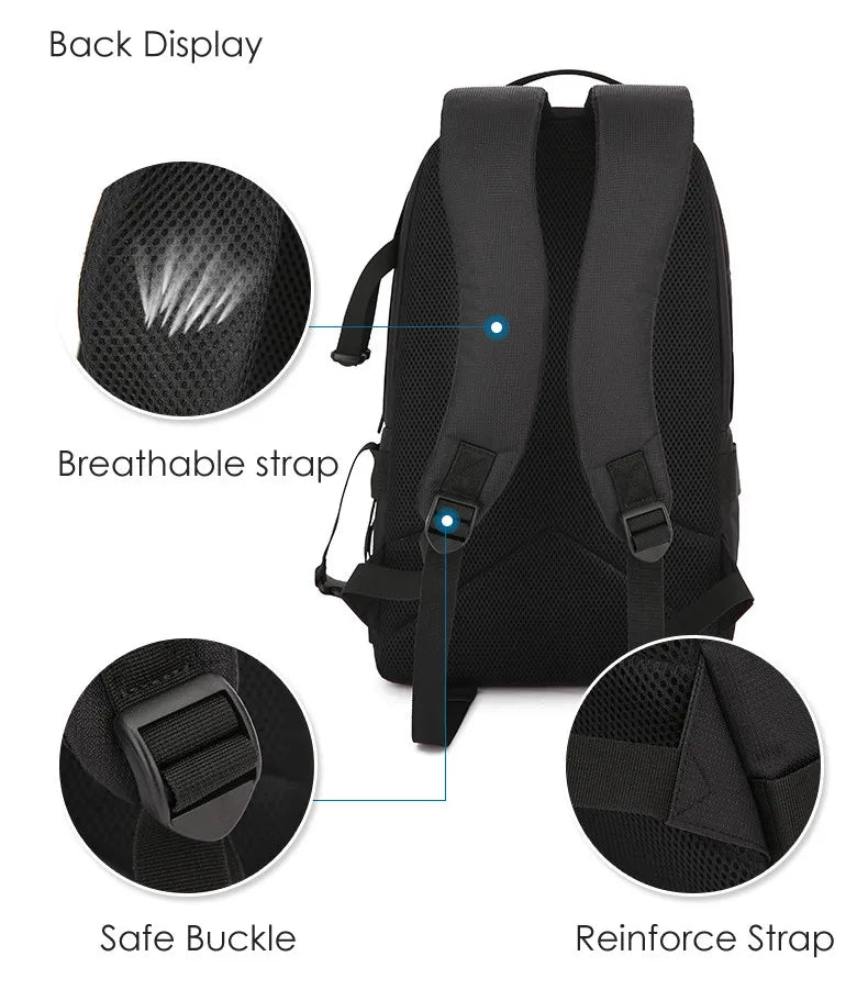 15.6 Inch Laptop Camera Backpack with Reflective Stripe