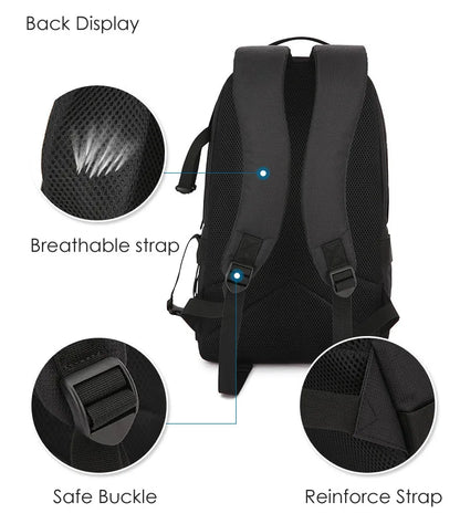 15.6 Inch Laptop Camera Backpack with Reflective Stripe