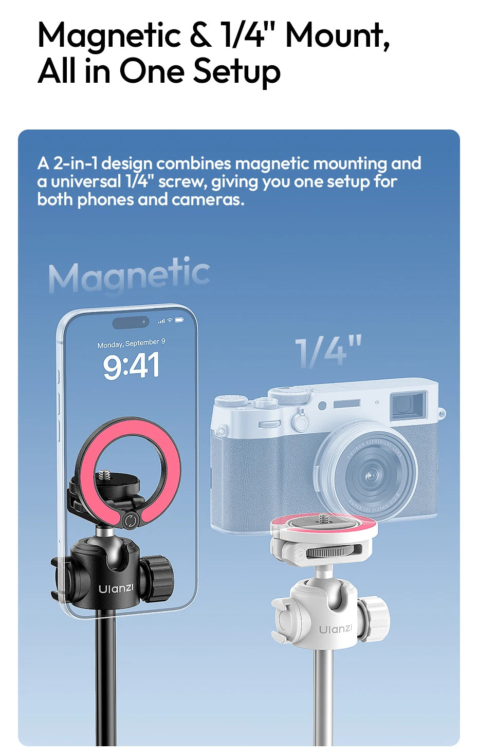 Ulanzi MT-44M Magnetic Selfie Stick & Tripod