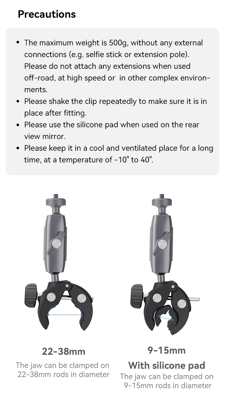 TELESIN 360° Super Clamp & Magic Arm Camera Mount