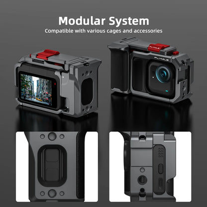 Flymile Camera Cage & Handle Grip Kit for Insta360 GO Ultra