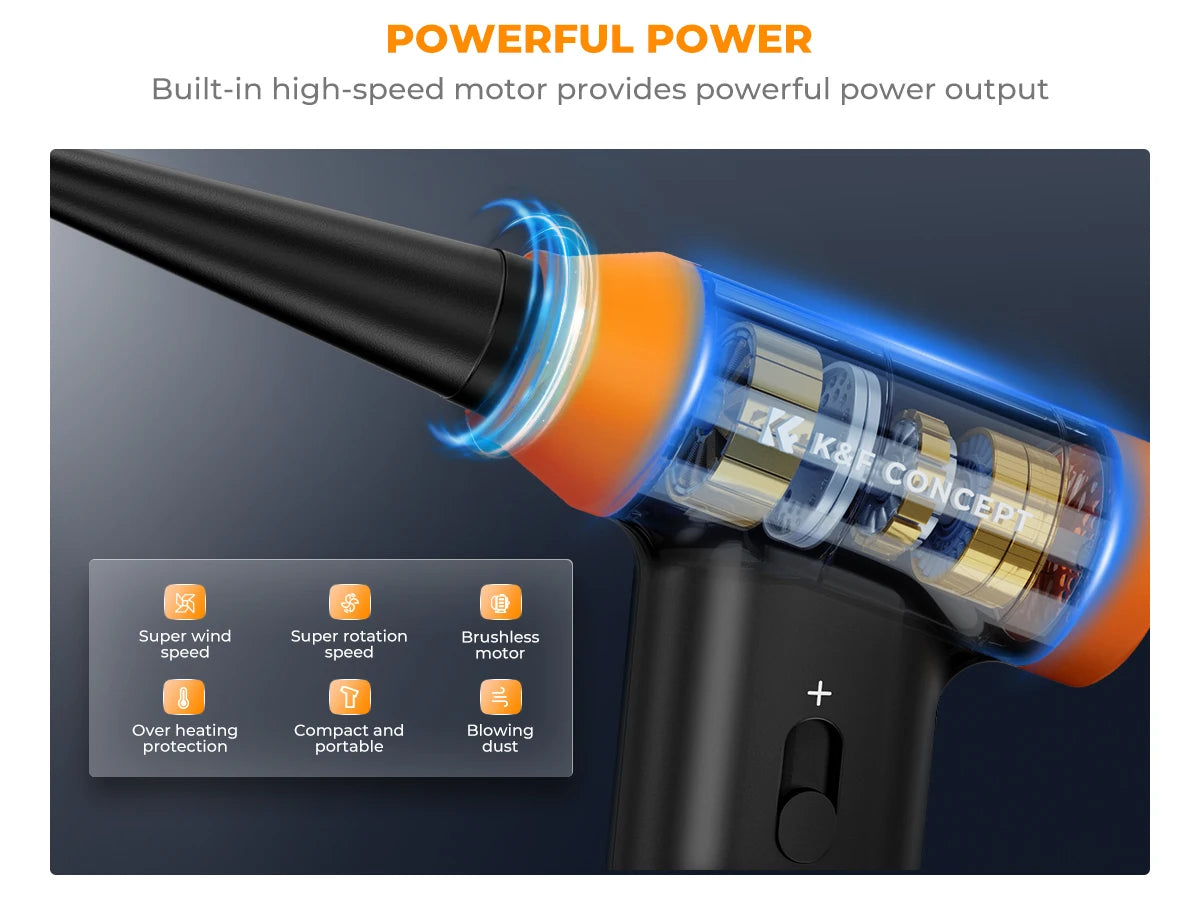 K&F Cordless Electric Air Duster & Camera Cleaner