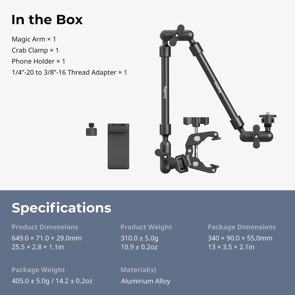 SmallRig 4766 Desktop Magic Arm & Crab Clamp Kit