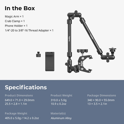 SmallRig 4766 Desktop Magic Arm & Crab Clamp Kit