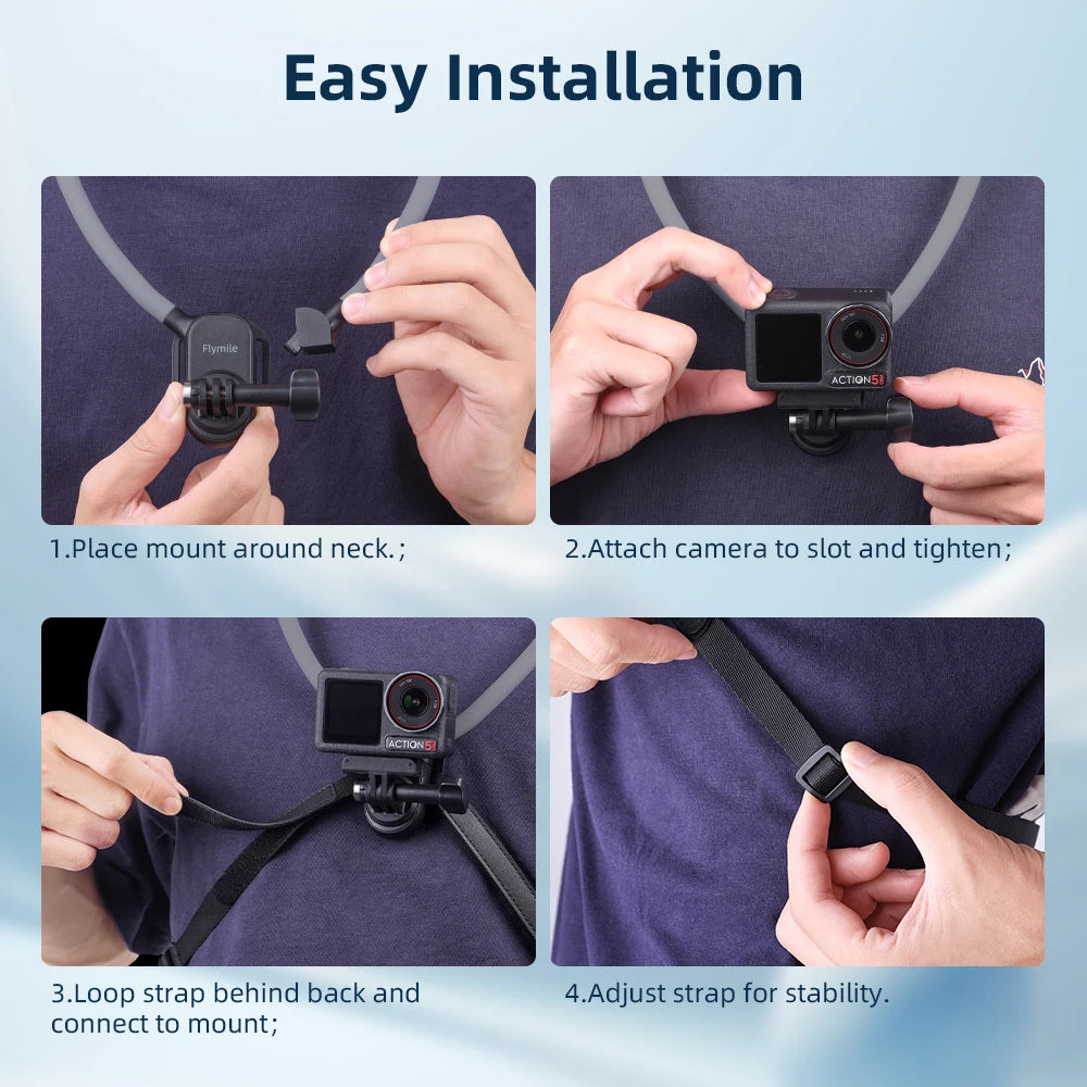 Flymile Foldable POV Neck Mount for Action Cameras