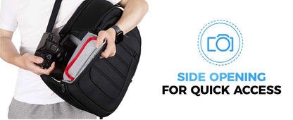 BAGSMART Expandable Camera Backpack with 15.6 Inch Laptop Compartment