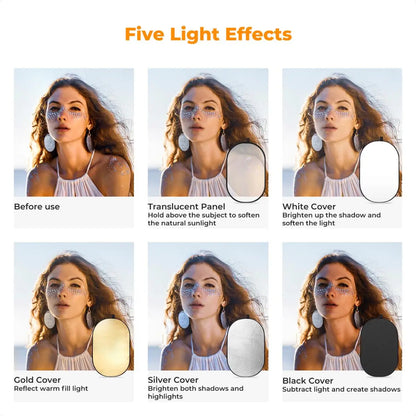 K&F Concept 5-in-1 Oval Photography Reflector