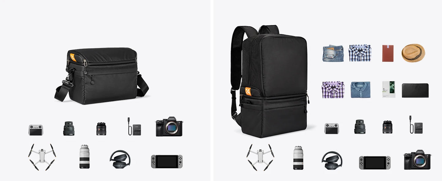 K&F Concept 22L 2-in-1 Camera Backpack & Shoulder Bag