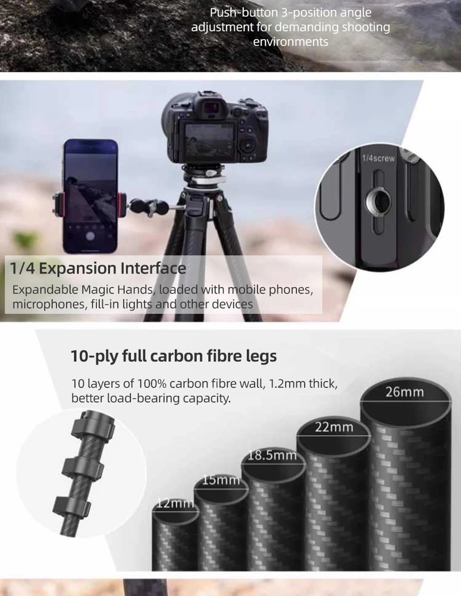 COMAN Zero F38 Carbon Fibre Travel Tripod