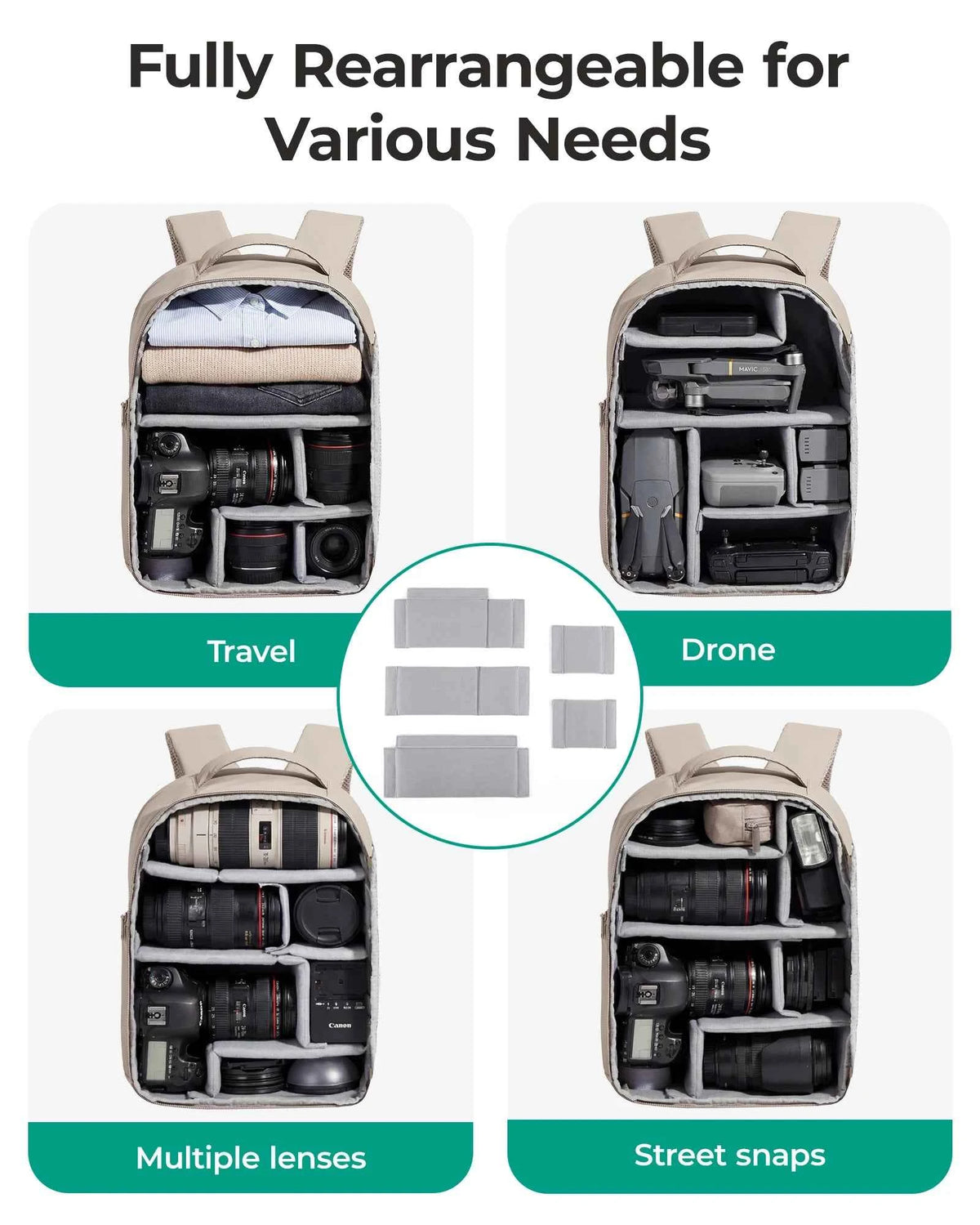 BAGSMART Multifunctional DSLR Camera Backpack