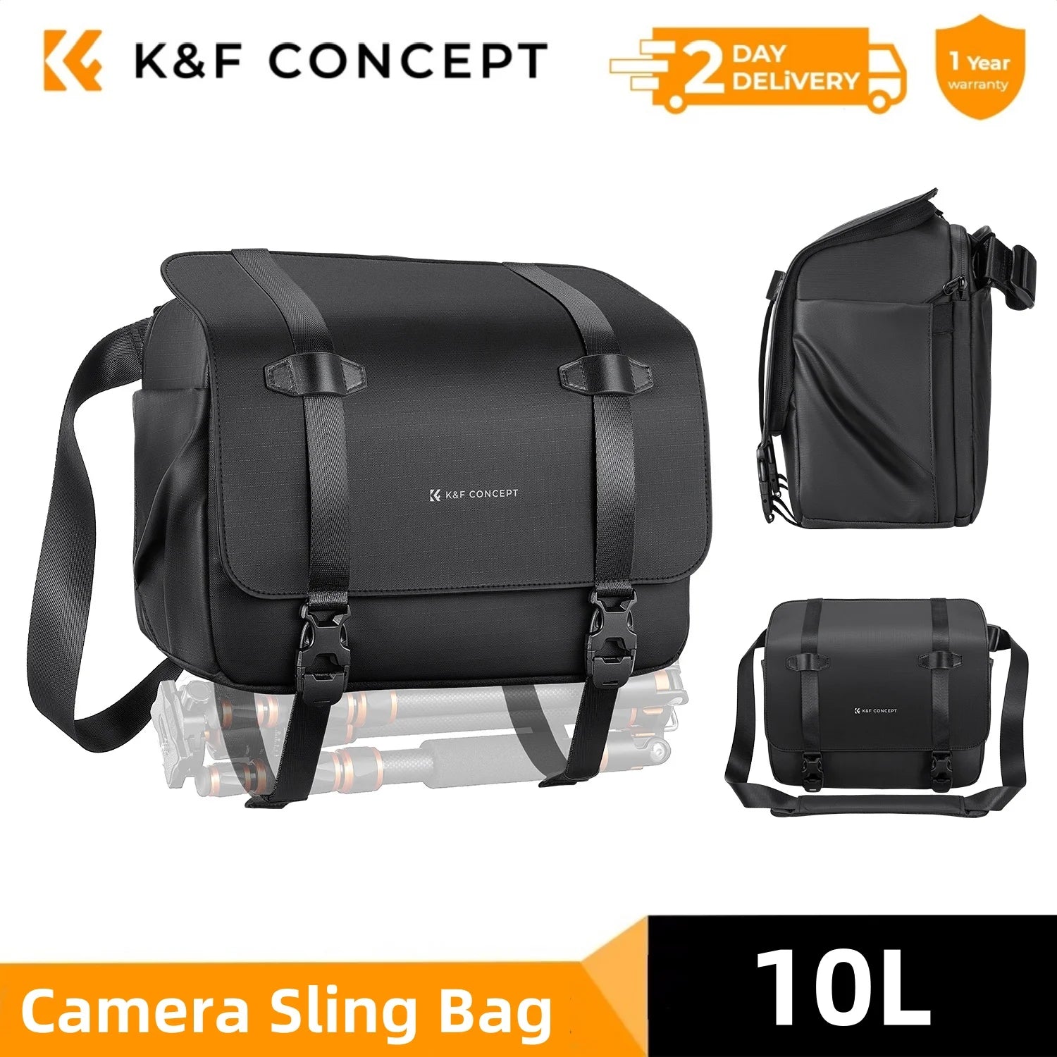 K&F Concept 10L Camera Sling Bag with Rain Cover