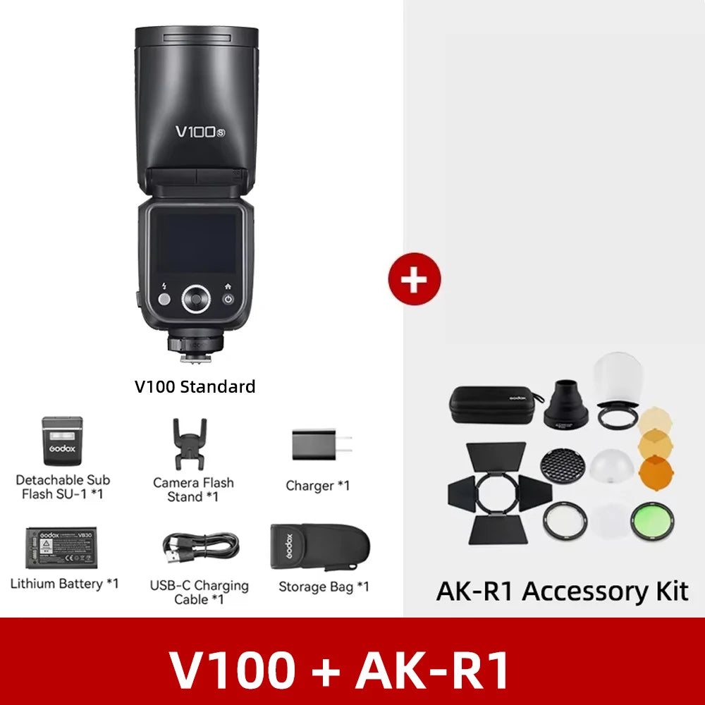 Godox V100 100Ws TTL Round Head Camera Flash