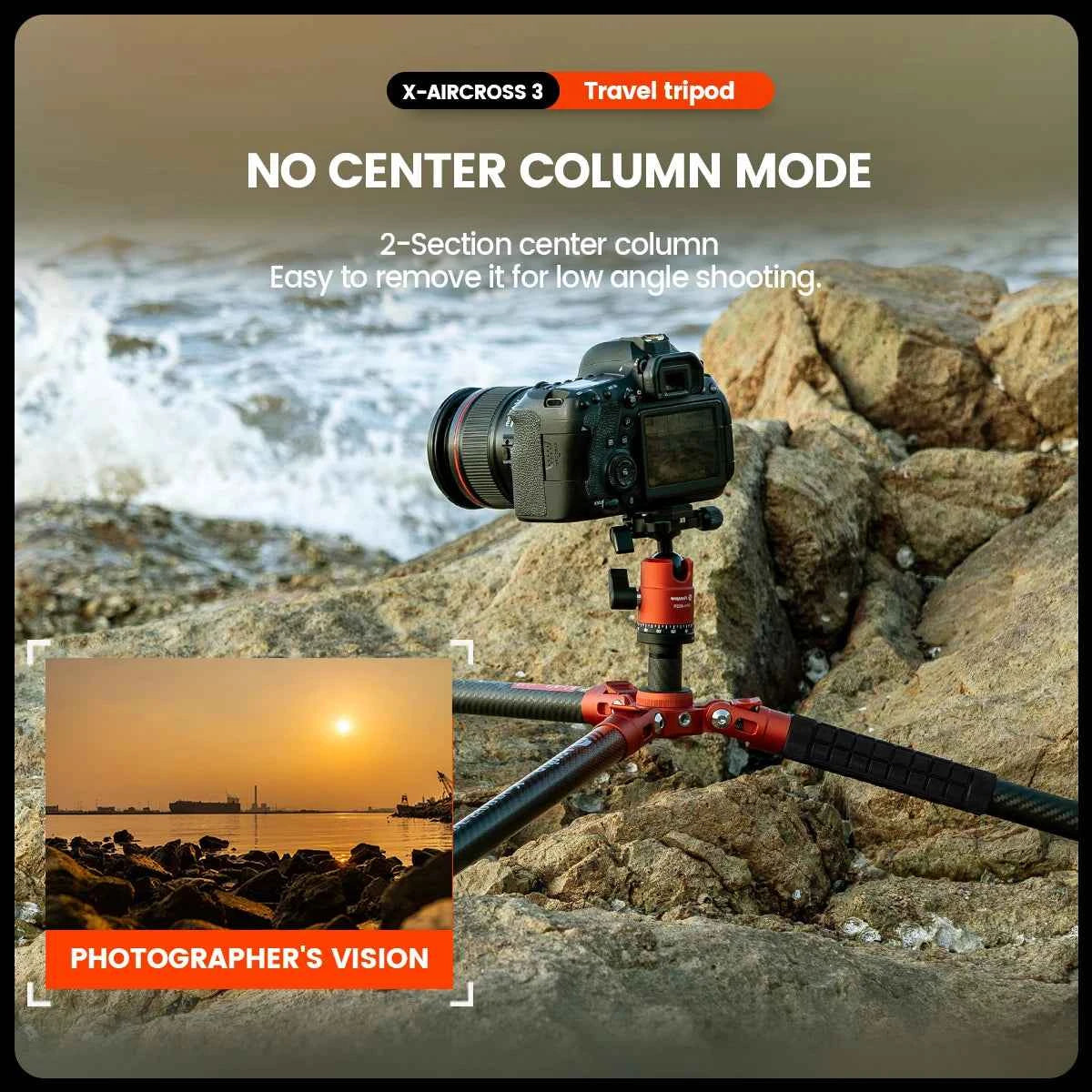 Fotopro X-Aircross 3 Carbon Fibre Travel Tripod