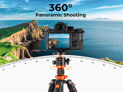 K&F Concept 80.7-Inch Aluminium Camera Tripod with 10kg Load Capacity