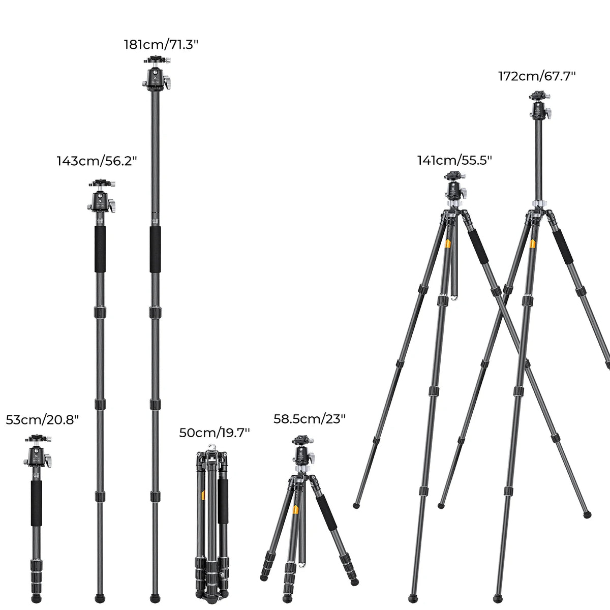 K&F X284C4 Carbon Fibre Tripod with BH-36 Ball Head