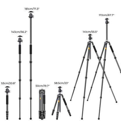 K&F X284C4 Carbon Fibre Tripod with BH-36 Ball Head