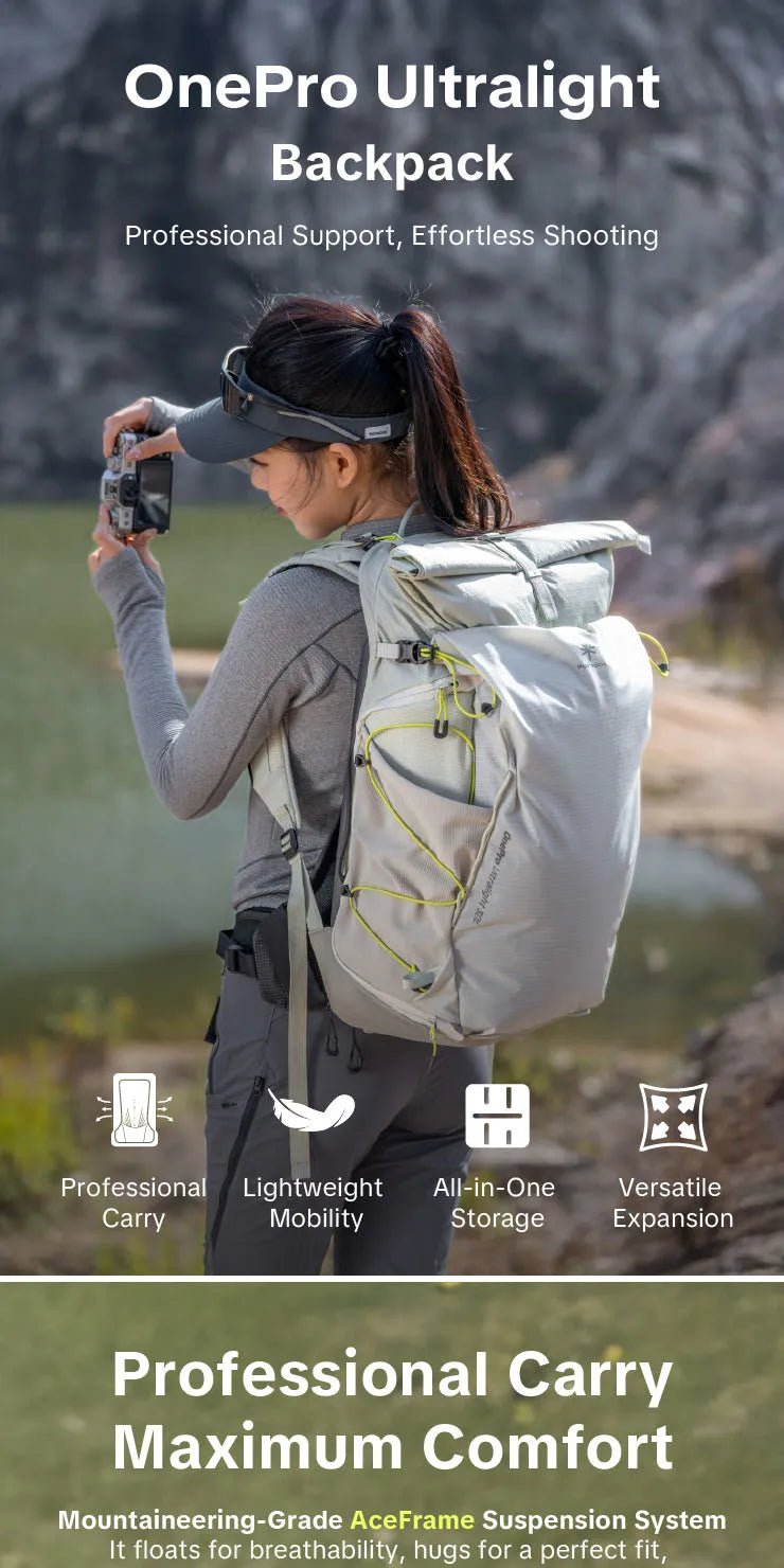 PGYTECH OnePro Ultralight Camera Backpack - 20L Misty Green