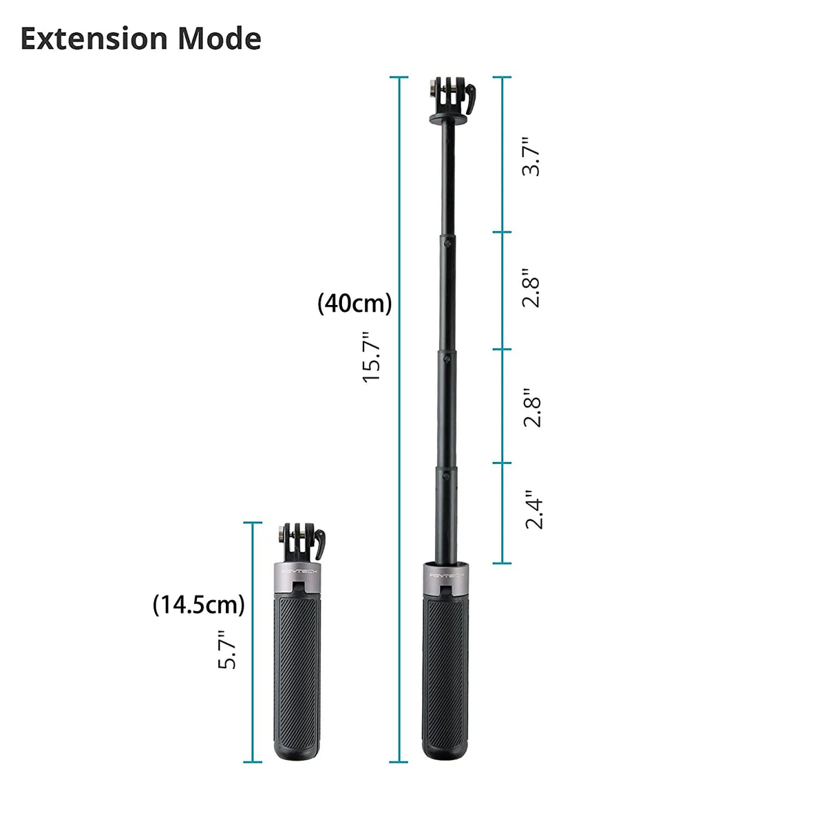 PGYTECH 40cm Action Camera Extension Pole Tripod