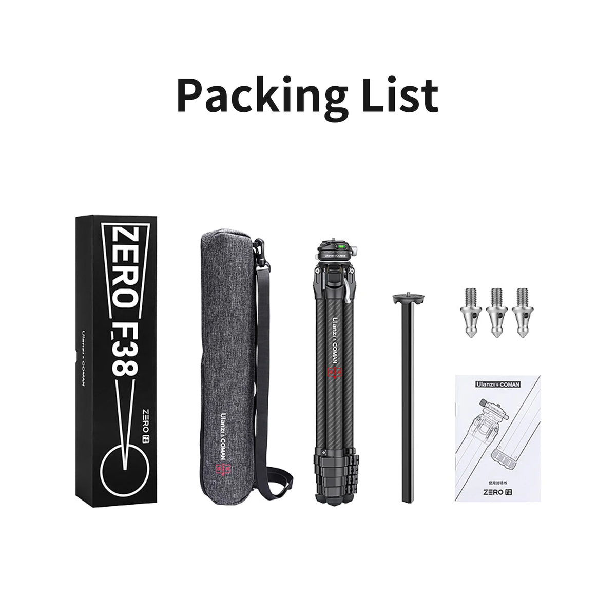 COMAN Zero F38 Carbon Fibre Travel Tripod