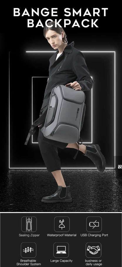 BANGE Business USB Charging 15.6-Inch Laptop Backpack