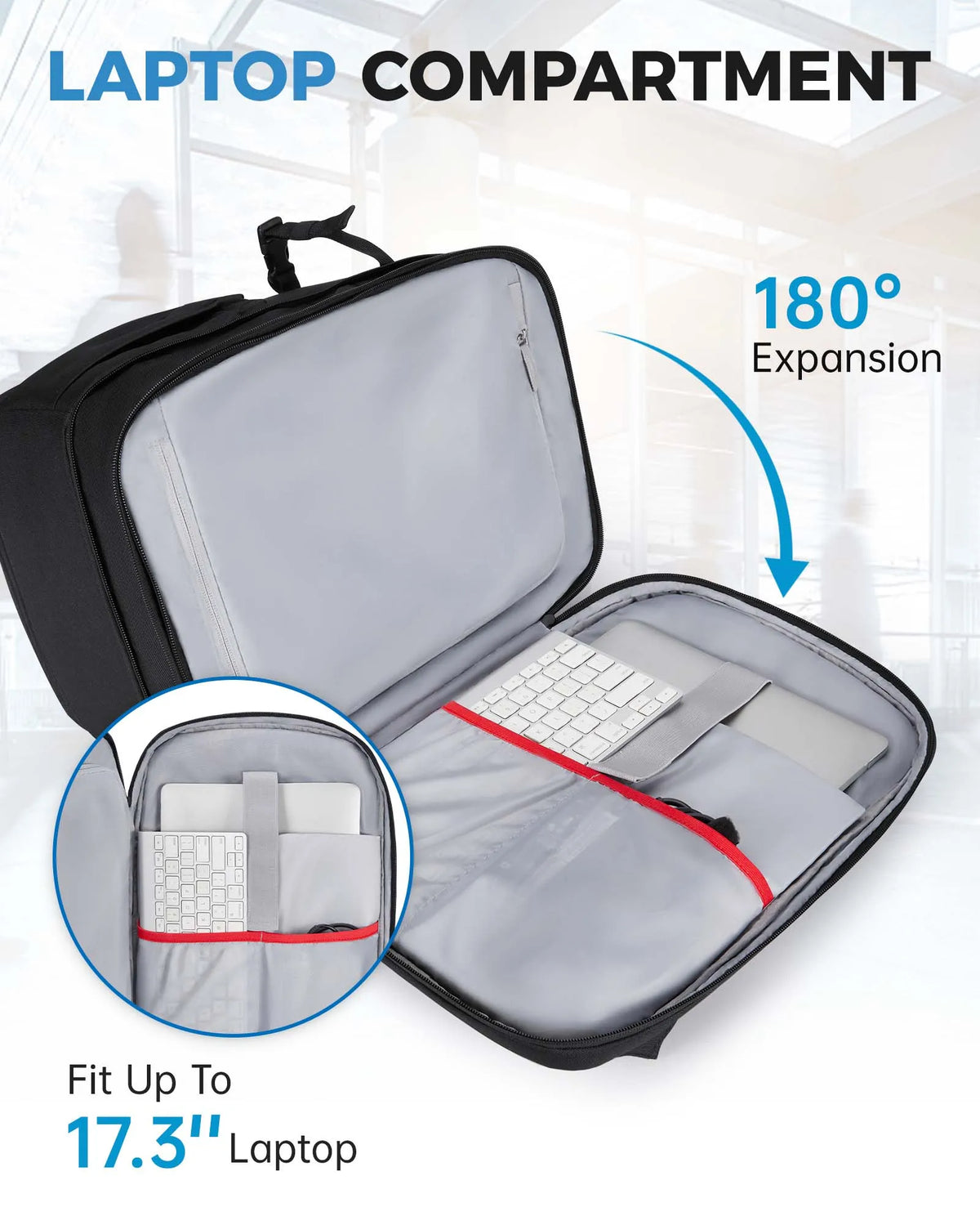 BAGSMART Expandable Camera Backpack with 15.6 Inch Laptop Compartment