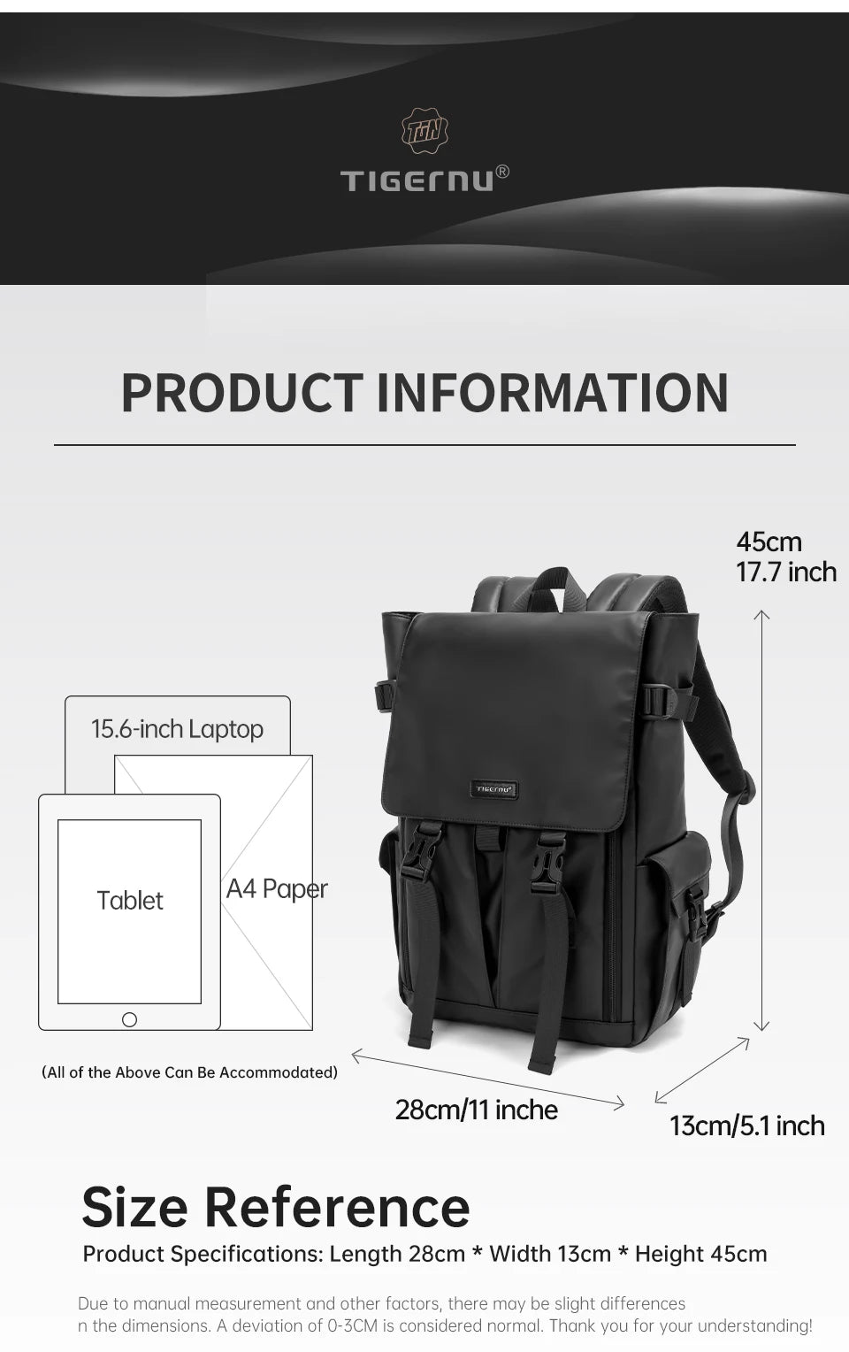 TIGERNU 15.6 Inch Laptop Travel Backpack