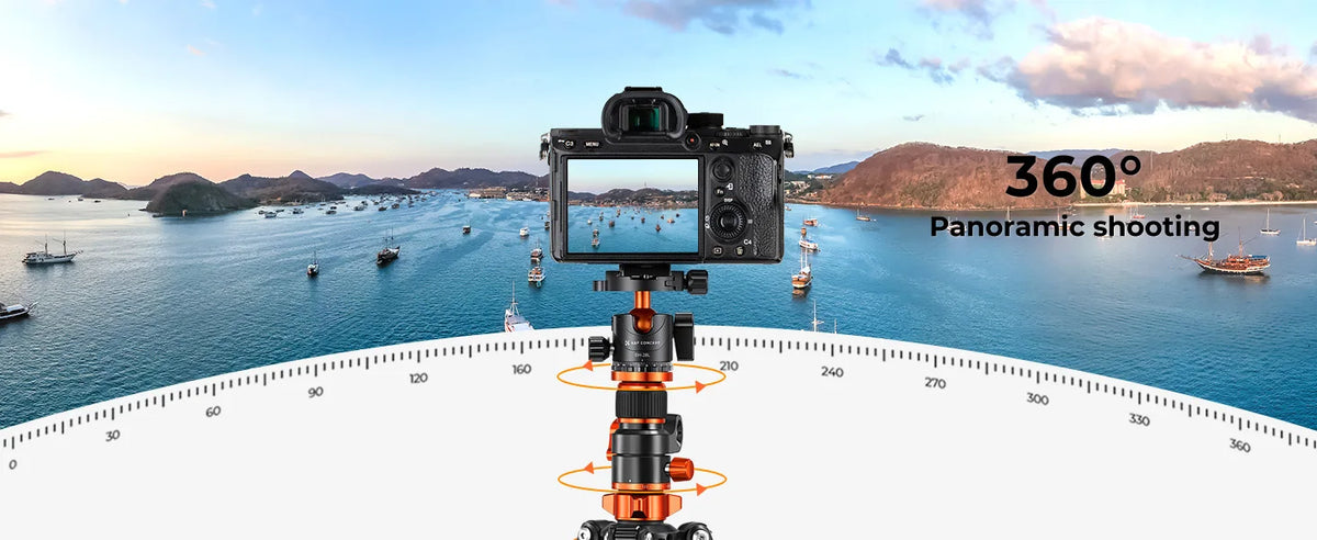 K&F 230cm Aluminium Tripod with Transverse Centre Column