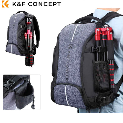 K&F CONCEPT 25L Camera Backpack Shockproof Camera Bag for DSLR/SLR Camera Case with Tripod Strap and Rain Cover for 15" Laptop