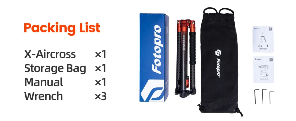 Fotopro X-Aircross 3 Carbon Fibre Travel Tripod