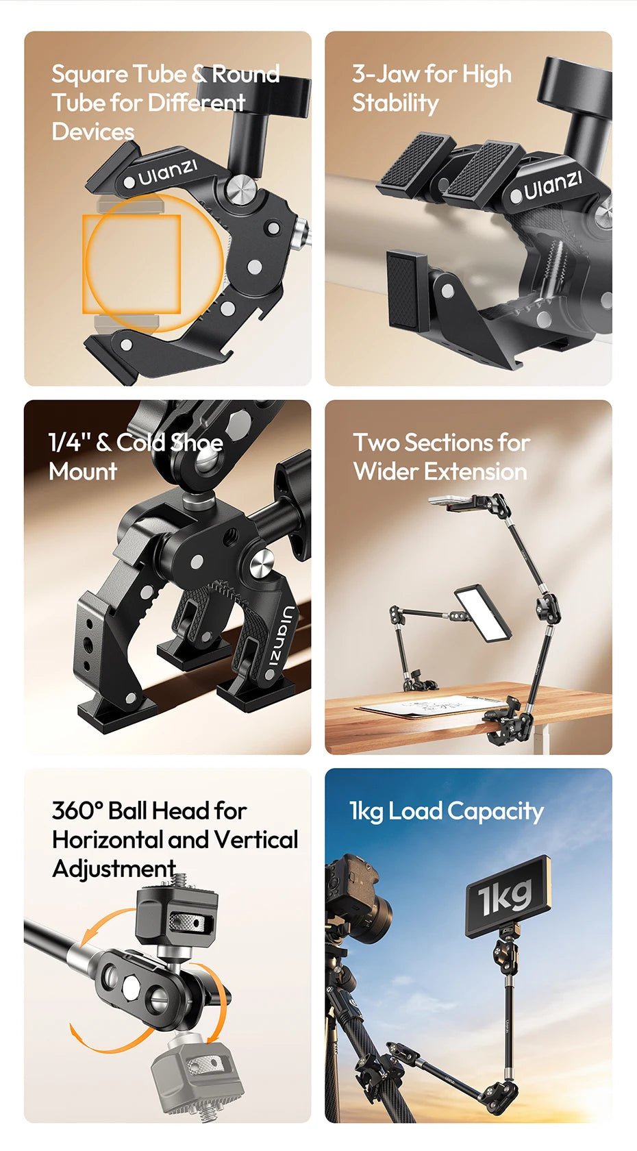 Ulanzi CO78 Super Clamp Magic Arm Kit