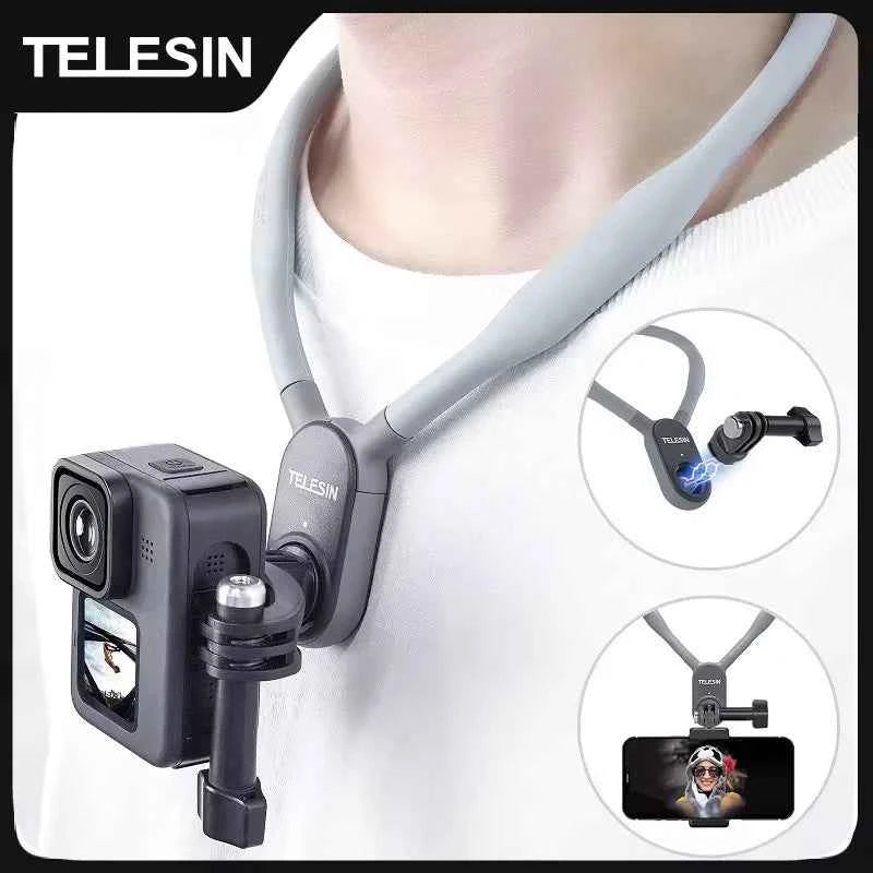 TELESIN Silicone Neck Mount for Action Cameras & Phones