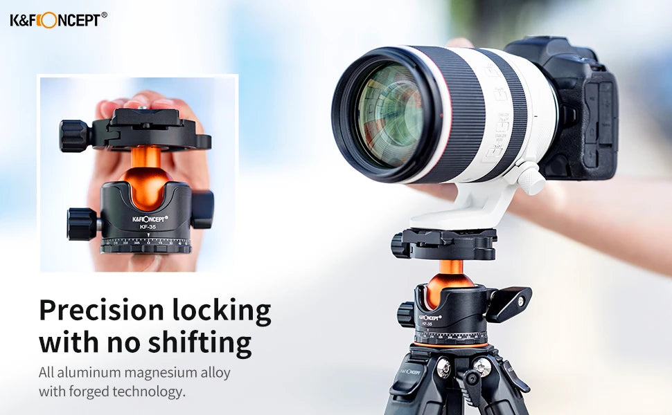 K&F 10kg Metal Tripod Ball Head with Quick Release Plate