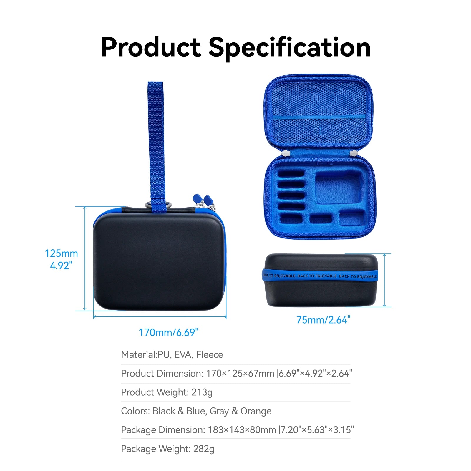TELESIN Waterproof Action Camera Carrying Case for DJI Osmo Action