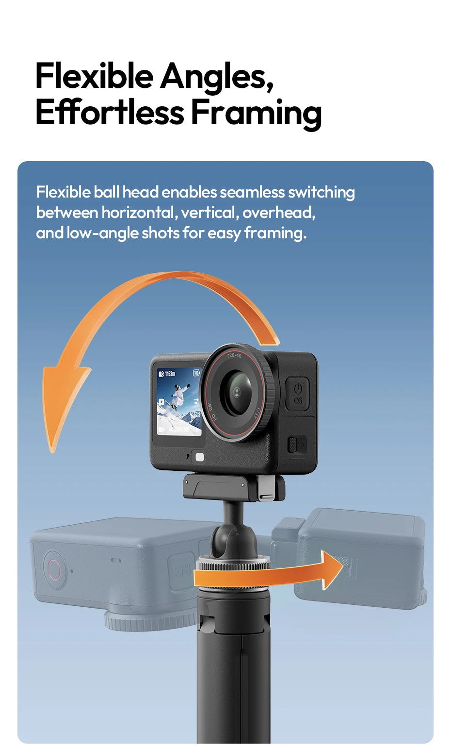 Ulanzi MT95 Mini Tripod & Selfie Stick for Action Cameras