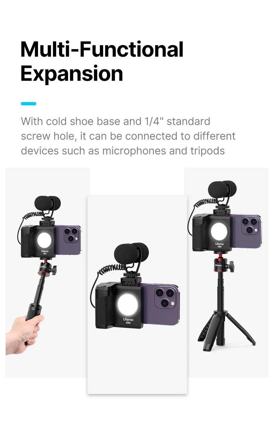 Ulanzi CG02 Smartphone Camera Grip with Fill Light & Bluetooth