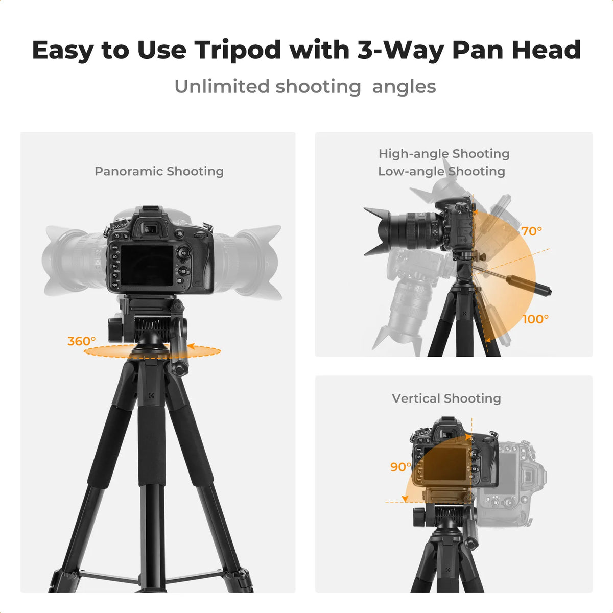 K&F S255A3 190cm Lightweight Camera Tripod