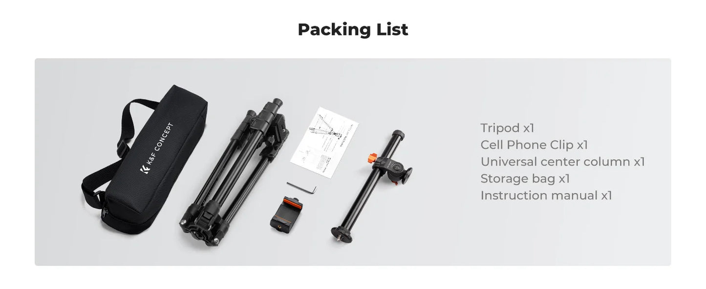 K&F Concept 76.7-Inch Rotatable Multi-Angle Camera Tripod