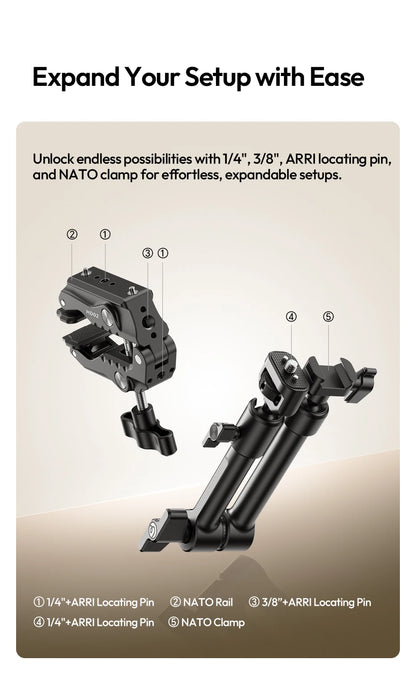 Ulanzi HD02 10-Inch Magic Arm Kit with Super Clamp