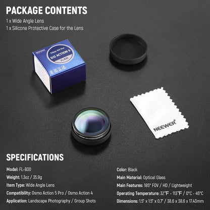 NEEWER FOV Boost Lens for DJI Osmo Action Cameras