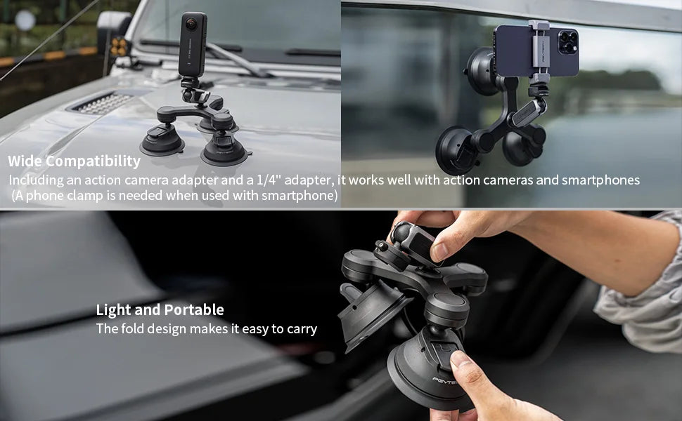 PGYTECH CapLock Triple Suction Camera Mount