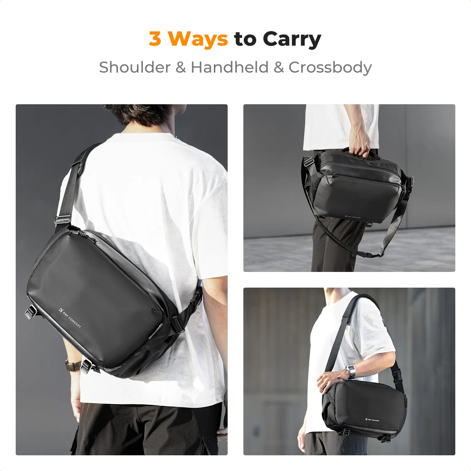 K&F Concept 10L/12L Camera Sling Bag for DSLR & Mirrorless Cameras - 12L Black