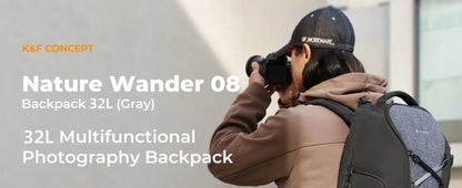 K&F Concept 25L/32L Large Camera Backpack with 15-Inch Laptop Compartment