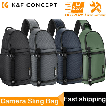K&F Concept 10L Camera Sling Bag for DSLR & Mirrorless Cameras - Upgraded Beige