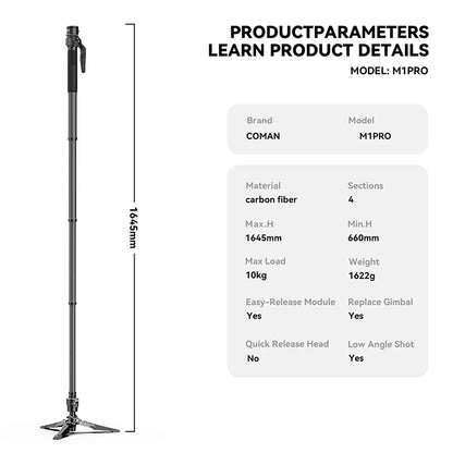 COMAN M1 Series Carbon Fibre Camera Monopod