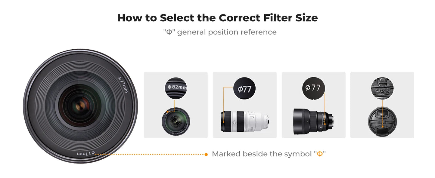 K&F Concept 49mm–82mm Multi-Function Camera Filter